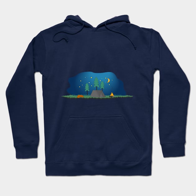 Camping night Hoodie by MilenaS